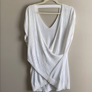 Allsaints off white wrap front tunic sweater L